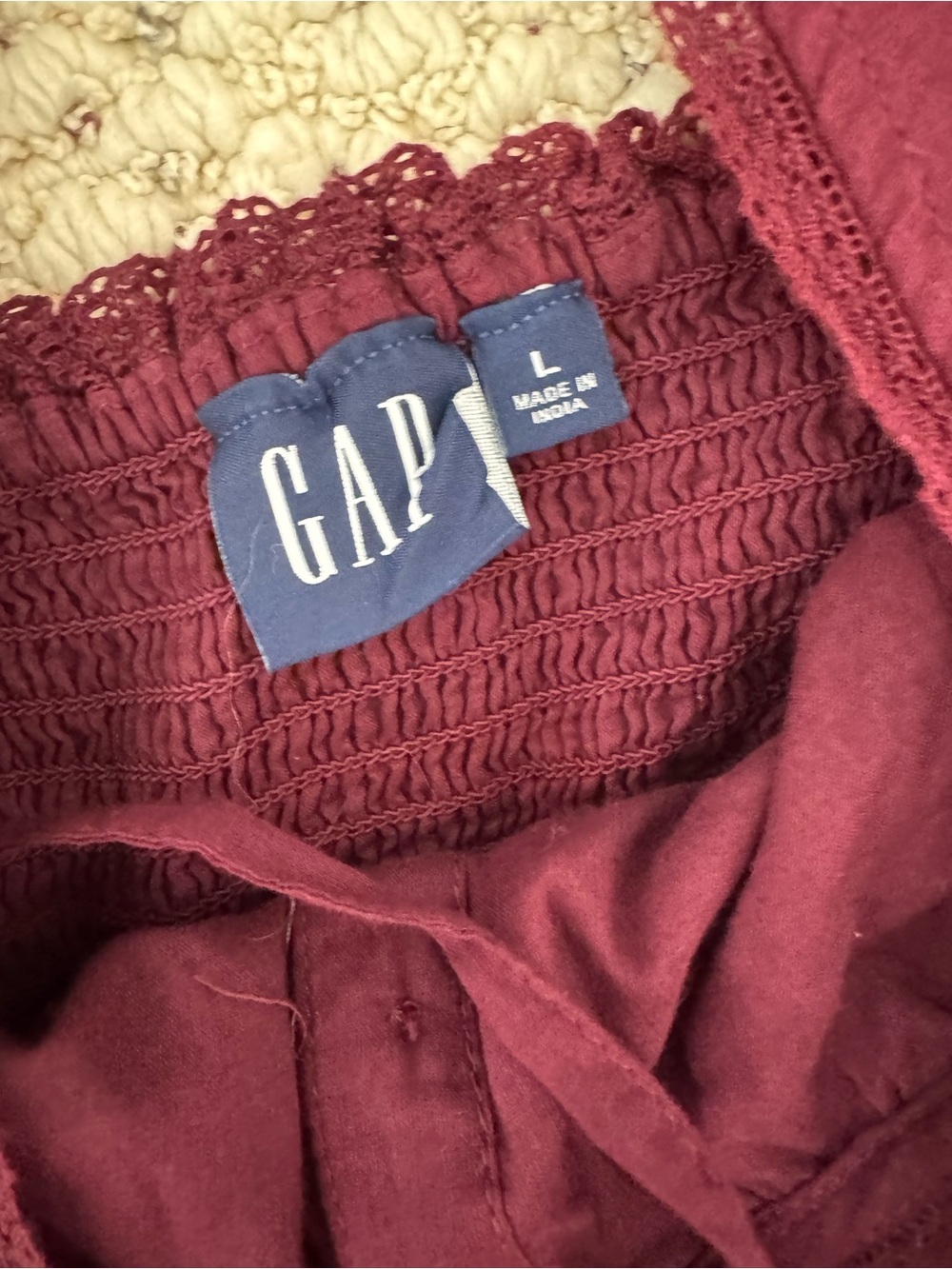 Gap Women’s Sleeveless plum eyelet Button-Front Summer Dress - Picture 3 of 3
